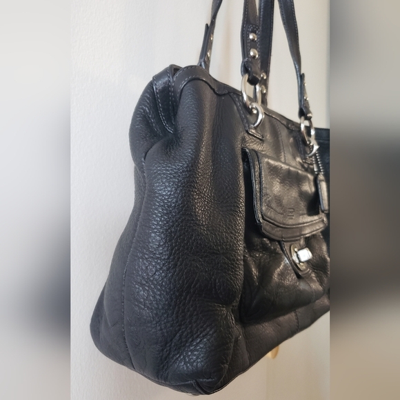 Coach Penelope Turnlock Black Pebbled Leather Handbag Shoulder Bag - Picture 3 of 12